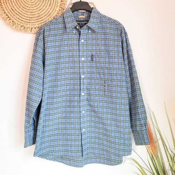 Abercrombie & Fitch Other - Abercrombie & Fitch, New, Vintage Blue Plaid Check Button Down Shirt, Size XL